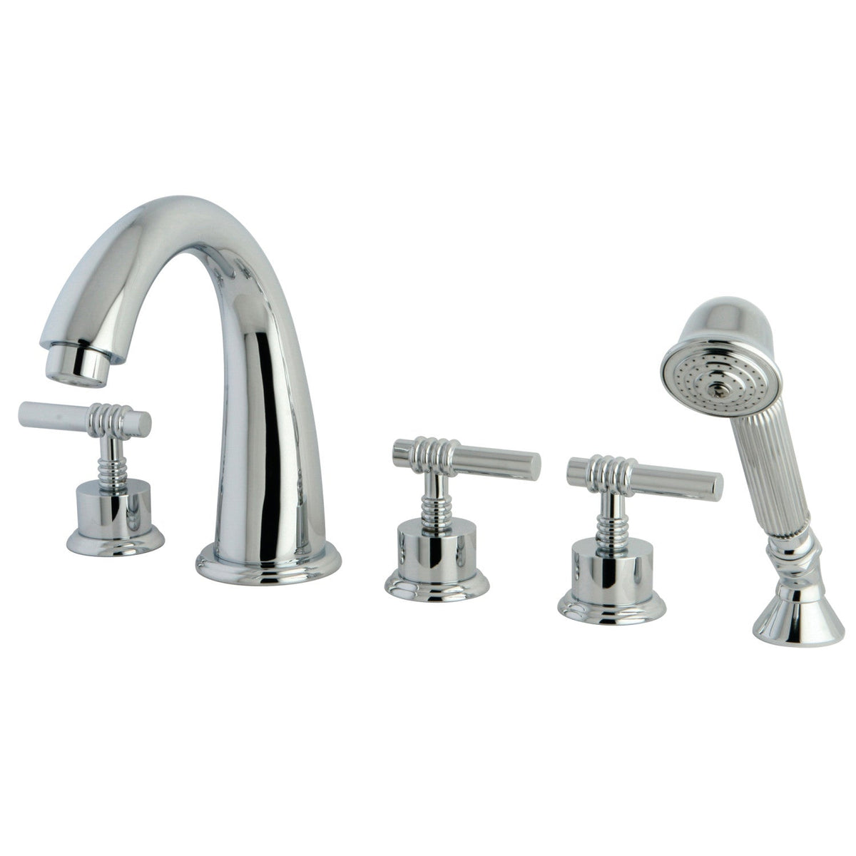 Manhattan 5-Piece Roman Tub Faucet with Hand Shower in Polished Chrome
