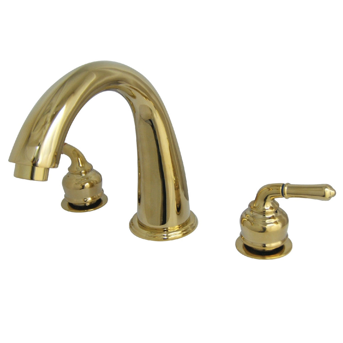 Milano Two-Handle Deck Mount Roman Tub Faucet in Polished Brass