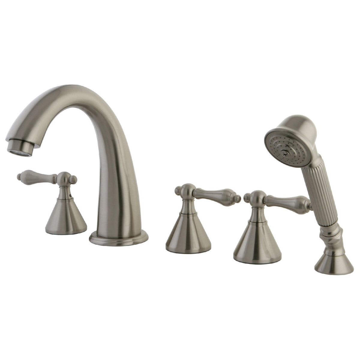 Roman 5-Piece Roman Tub Faucet with Hand Shower in Brushed Nickel