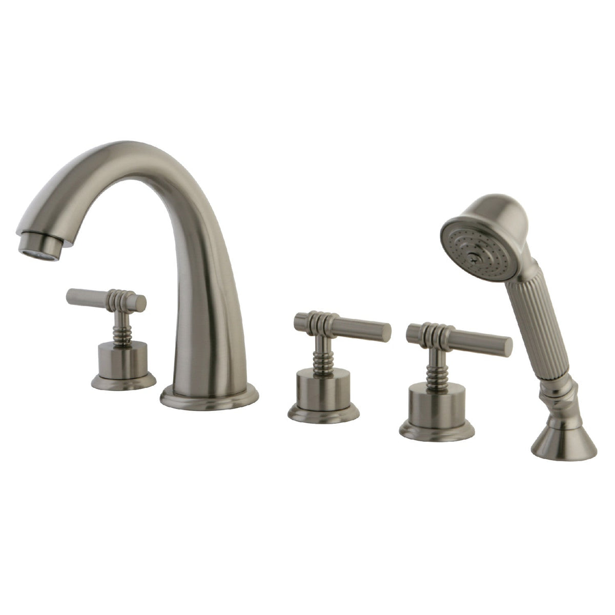 Manhattan 5-Piece Roman Tub Faucet with Hand Shower in Brushed Nickel