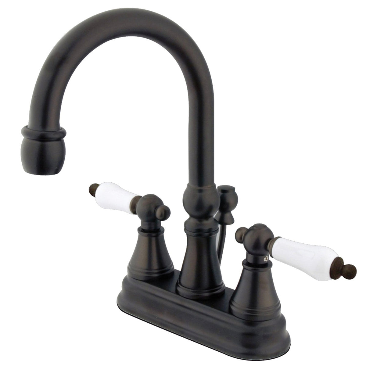 Governor Double-Handle 4" Centerset Bathroom Faucet with Brass Pop-Up in Oil Rubbed Bronze