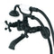 Kingston Brass Kingston Tub Wall Mount Clawfoot Tub Faucet with Hand Shower, Matte Black (KS265MB)