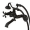 Kingston Brass Kingston Tub Wall Mount Clawfoot Tub Faucet with Hand Shower, Oil Rubbed Bronze (KS265ORB)