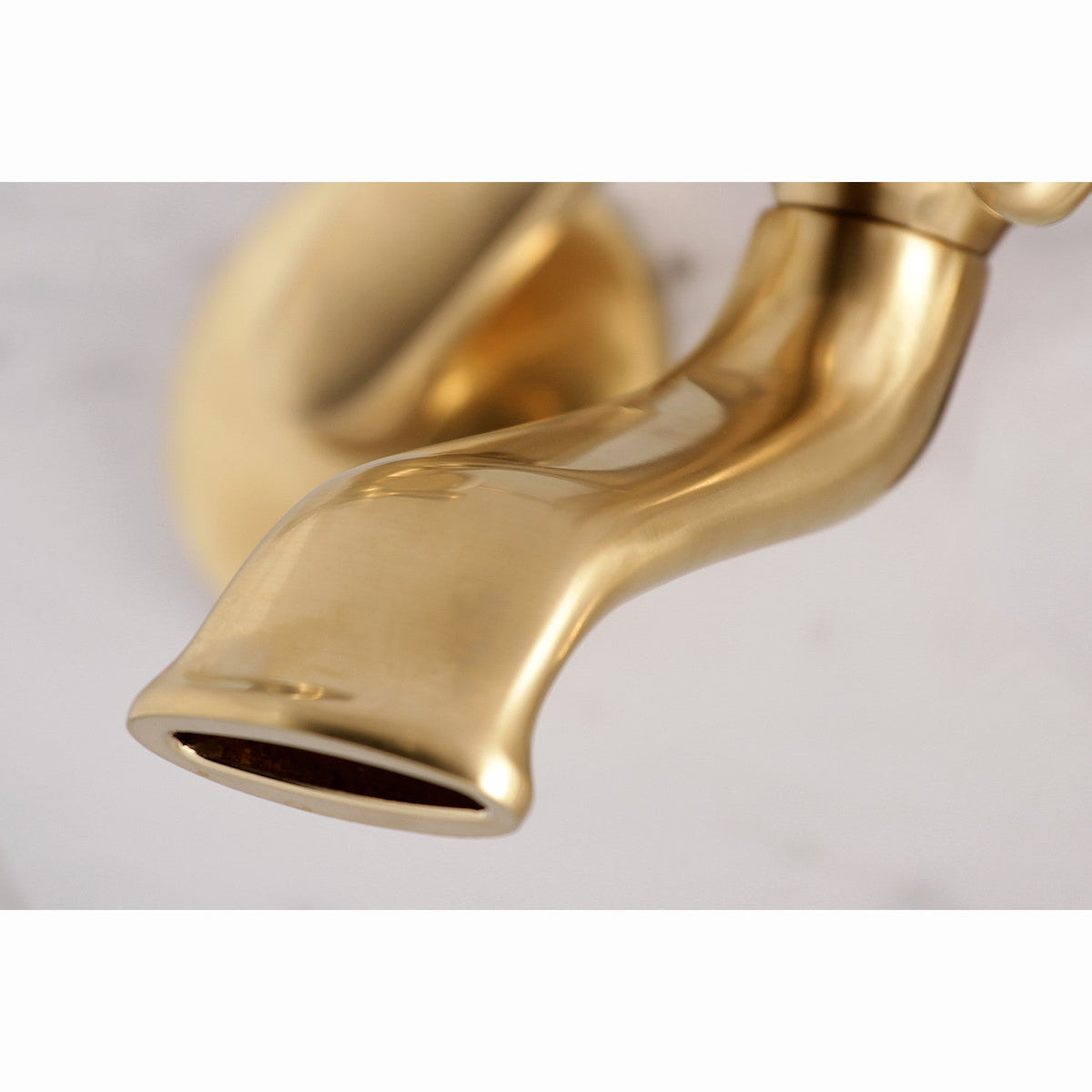 Kingston Tub Wall Mount Clawfoot Tub Faucet with Hand Shower in Brushed Brass