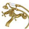 Kingston Brass Kingston Tub Wall Mount Clawfoot Tub Faucet with Hand Shower, Brushed Brass (KS265SB)