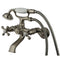 Kingston Brass Kingston Tub Wall Mount Clawfoot Tub Faucet with Hand Shower, Brushed Nickel (KS265SN)