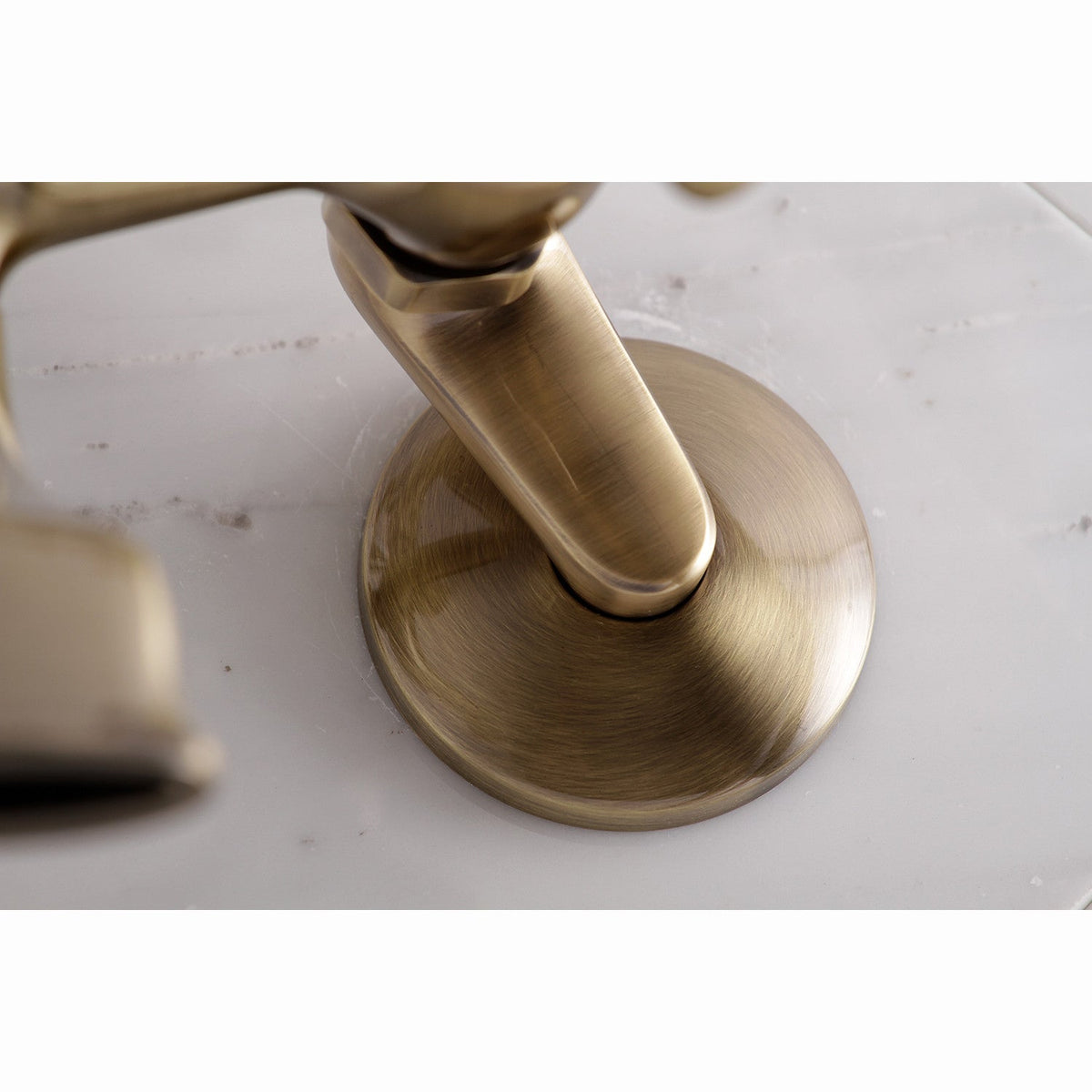 Kingston Wall Mount Clawfoot Tub Faucet with Hand Shower in Antique Brass