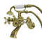 Kingston Brass Kingston Wall Mount Clawfoot Tub Faucet with Hand Shower, Antique Brass (KS266AB)