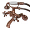 Kingston Brass Kingston Wall Mount Clawfoot Tub Faucet with Hand Shower, Antique Copper (KS266AC)