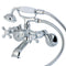 Kingston Brass Kingston Wall Mount Clawfoot Tub Faucet with Hand Shower, Polished Chrome (KS266C)