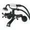 Kingston Brass Kingston Wall Mount Clawfoot Tub Faucet with Hand Shower, Matte Black (KS266MB)