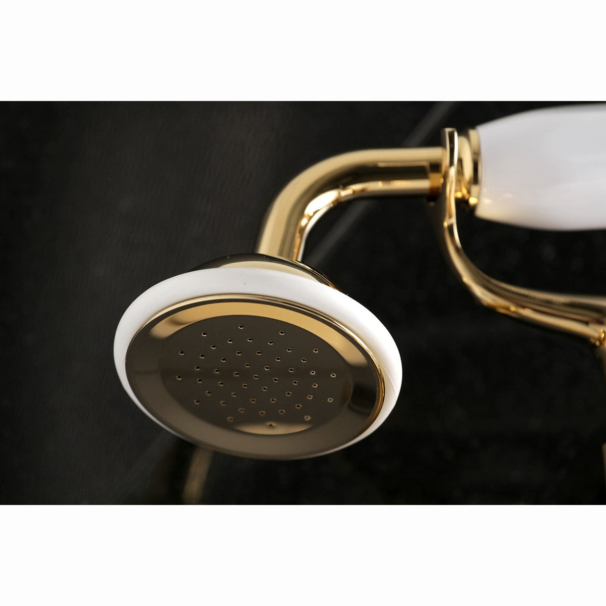 Kingston Wall Mount Clawfoot Tub Faucet with Hand Shower in Polished Brass