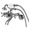 Kingston Brass Kingston Wall Mount Clawfoot Tub Faucet with Hand Shower, Brushed Nickel (KS266SN)