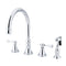 Kingston Brass Governor Double-Handle Widespread Kitchen Faucet with Brass Sprayer, Polished Chrome (KS2791BLBS)