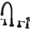 Kingston Brass Governor Double-Handle Widespread Kitchen Faucet with Brass Sprayer, Oil Rubbed Bronze (KS2795BLBS)