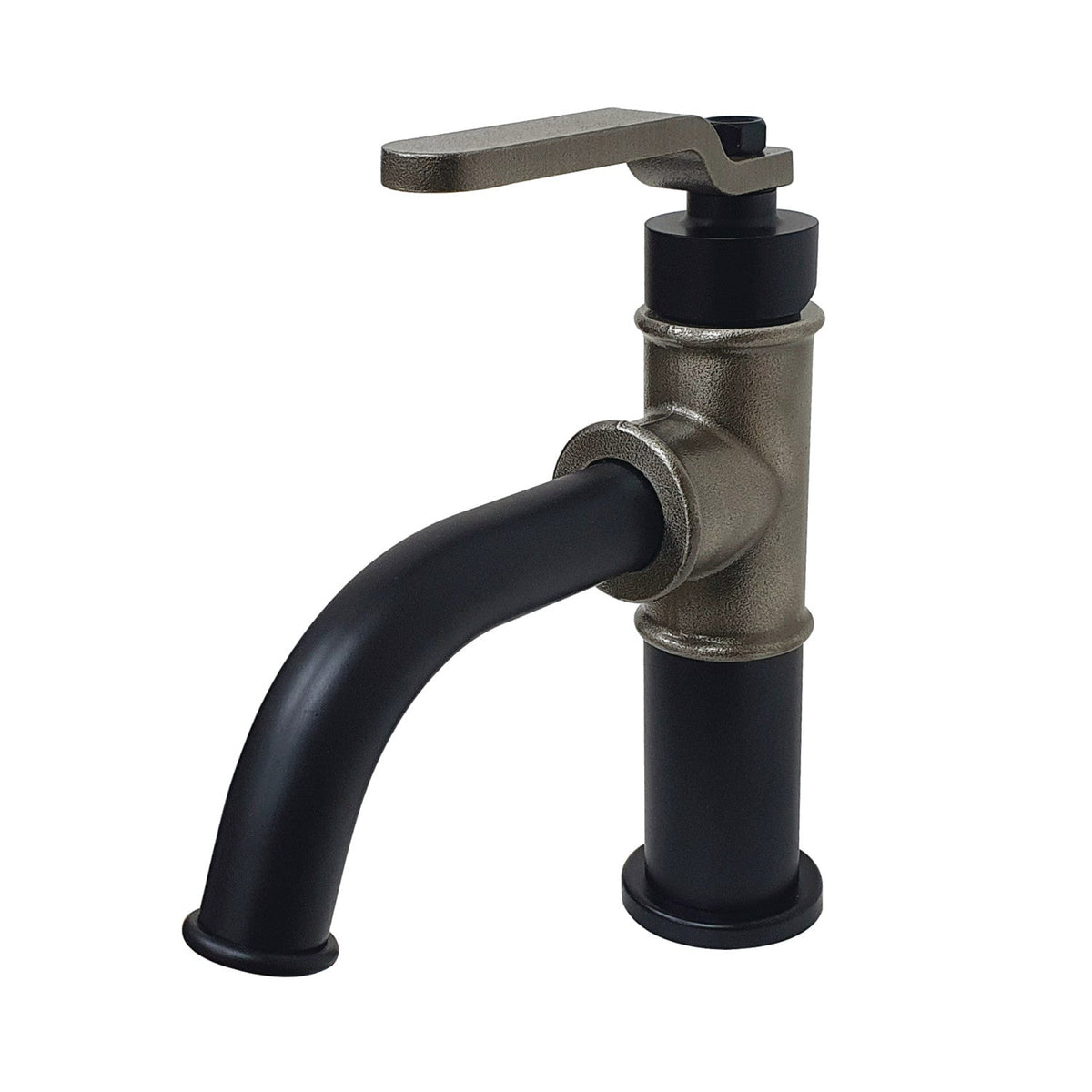 Whitaker One-Handle Single-Hole Bathroom Faucet with Push Pop-Up Drain in Matte Black/Black Stainless