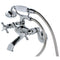Kingston Brass Essex Wall Mount Clawfoot Tub Faucet with Hand Shower, Polished Chrome (KS286C)
