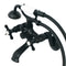 Kingston Brass Essex Wall Mount Clawfoot Tub Faucet with Hand Shower, Matte Black (KS286MB)