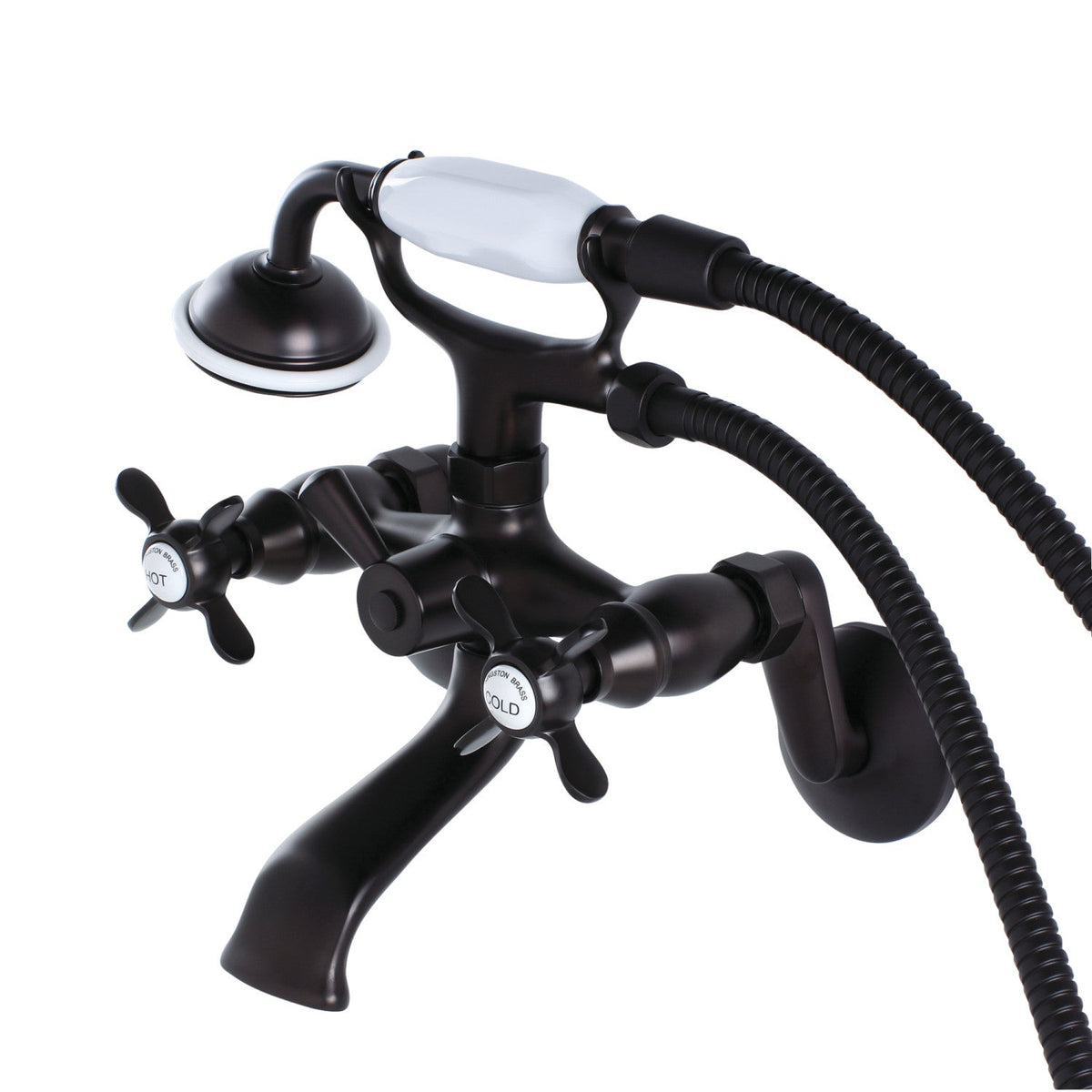Essex Wall Mount Clawfoot Tub Faucet with Hand Shower in Oil Rubbed Bronze