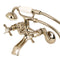 Kingston Brass Essex Wall Mount Clawfoot Tub Faucet with Hand Shower, Polished Nickel (KS286PN)