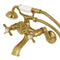 Kingston Brass Essex Wall Mount Clawfoot Tub Faucet with Hand Shower, Brushed Brass (KS286SB)