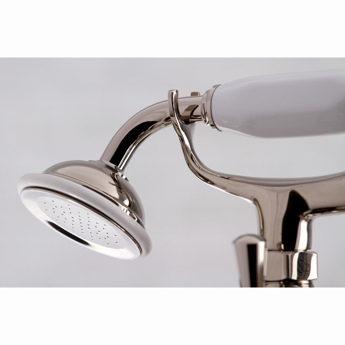 Essex 7" Center Deck-Mount Clawfoot Tub Faucet with Hand Shower in Polished Nickel