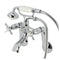 Kingston Brass Kingston Tub Wall Mount Clawfoot Tub Faucet with Hand Shower, Polished Chrome (KS289C)