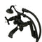 Kingston Brass Kingston Tub Wall Mount Clawfoot Tub Faucet with Hand Shower, Matte Black (KS289MB)