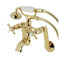 Kingston Brass Kingston Tub Wall Mount Clawfoot Tub Faucet with Hand Shower, Polished Brass (KS289PB)