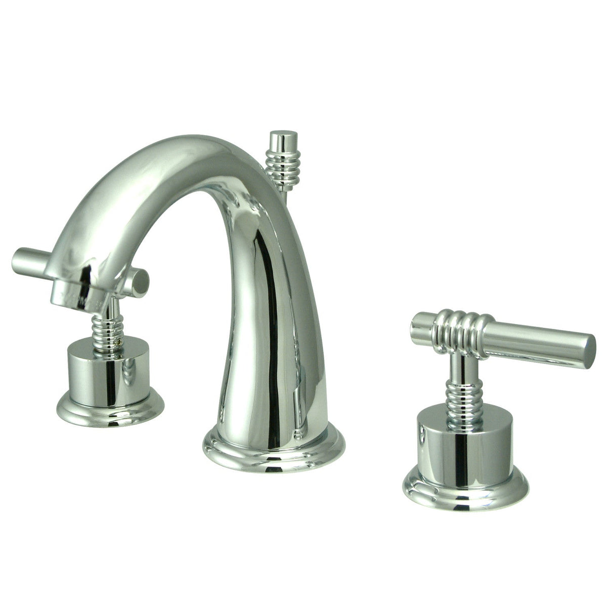 Milano Widespread Bathroom Faucet with Brass Pop-Up in Polished Chrome