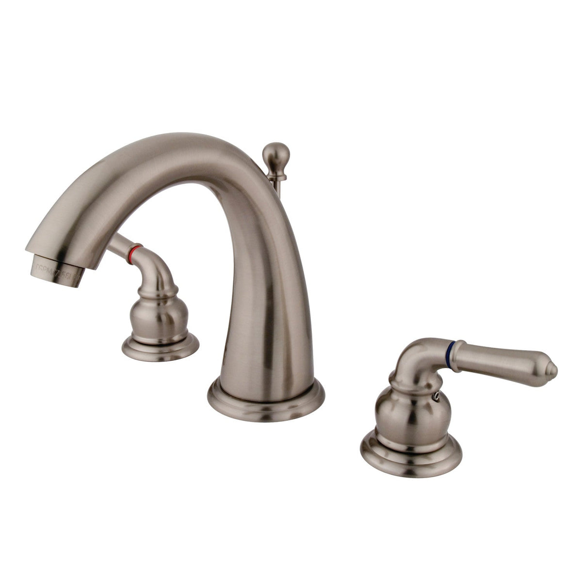 Naples Widespread Bathroom Faucet with Brass Pop-Up in Brushed Nickel