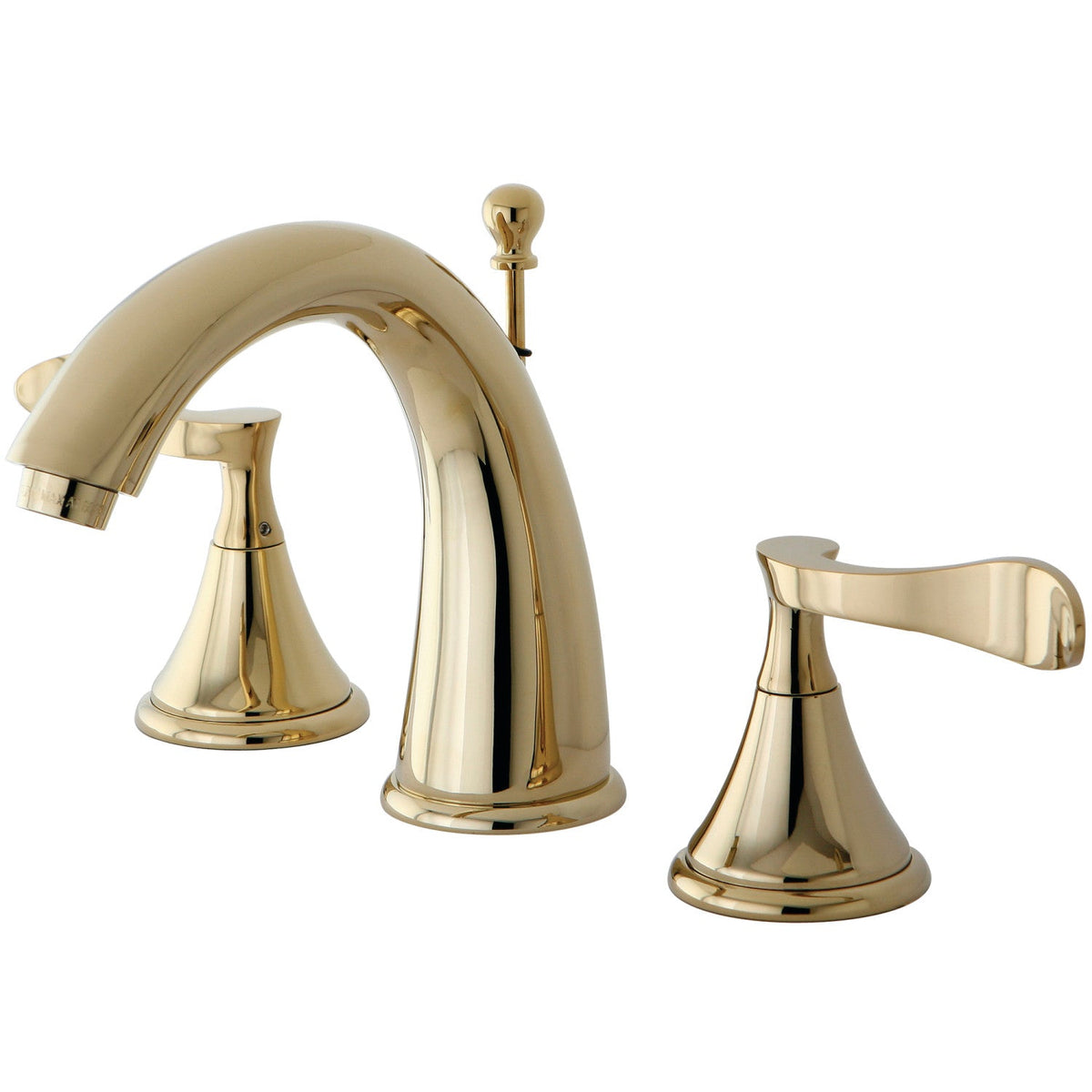 Century Widespread Bathroom Faucet with Brass Pop-Up in Polished Brass