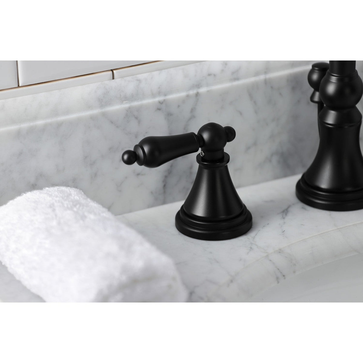 Governor Widespread Bathroom Faucet with Brass Pop-Up in Matte Black
