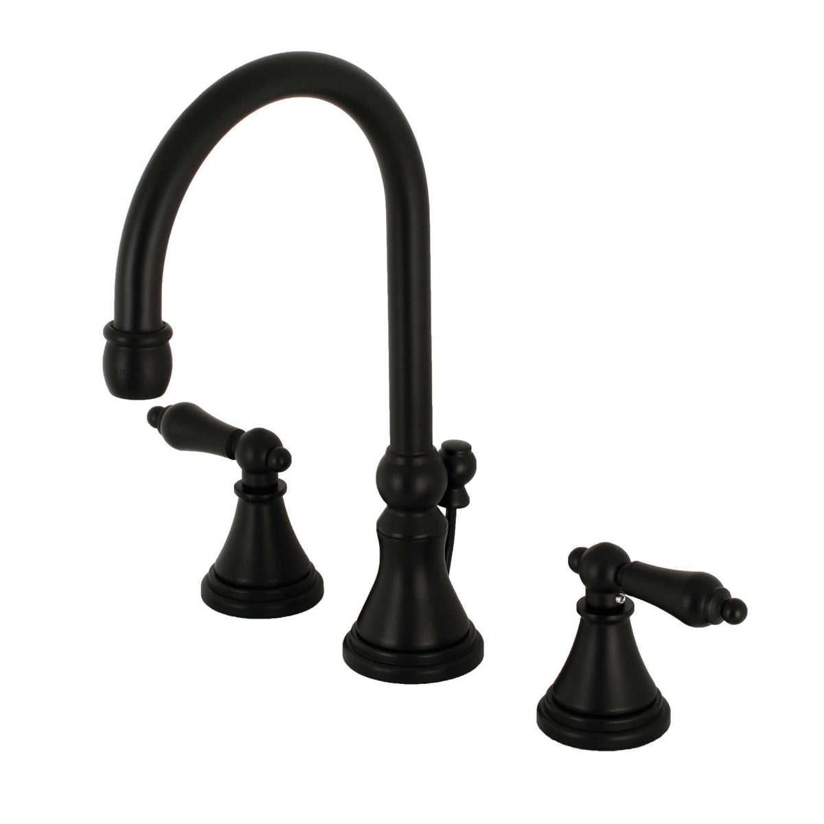 Governor Widespread Bathroom Faucet with Brass Pop-Up in Matte Black
