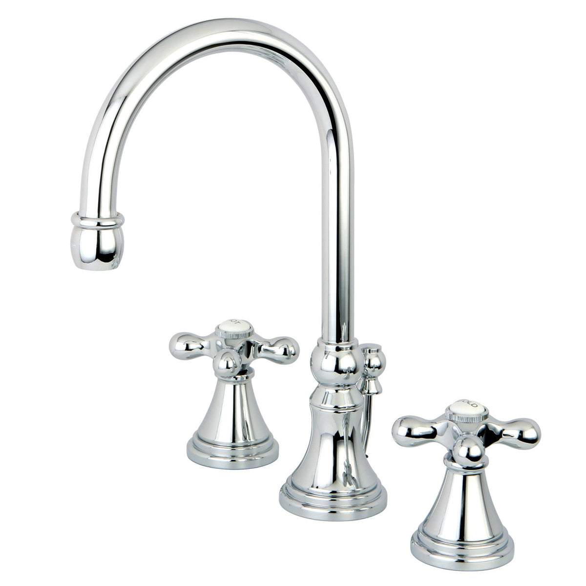 Governor Widespread Bathroom Faucet with Brass Pop-Up in Polished Chrome