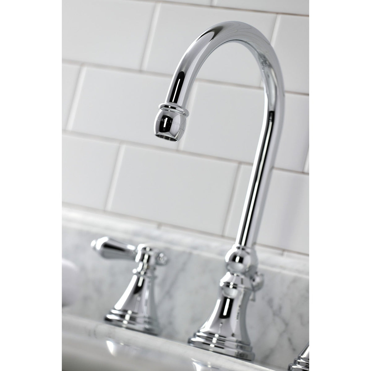 Heirloom Widespread Bathroom Faucet with Brass Pop-Up in Polished Chrome