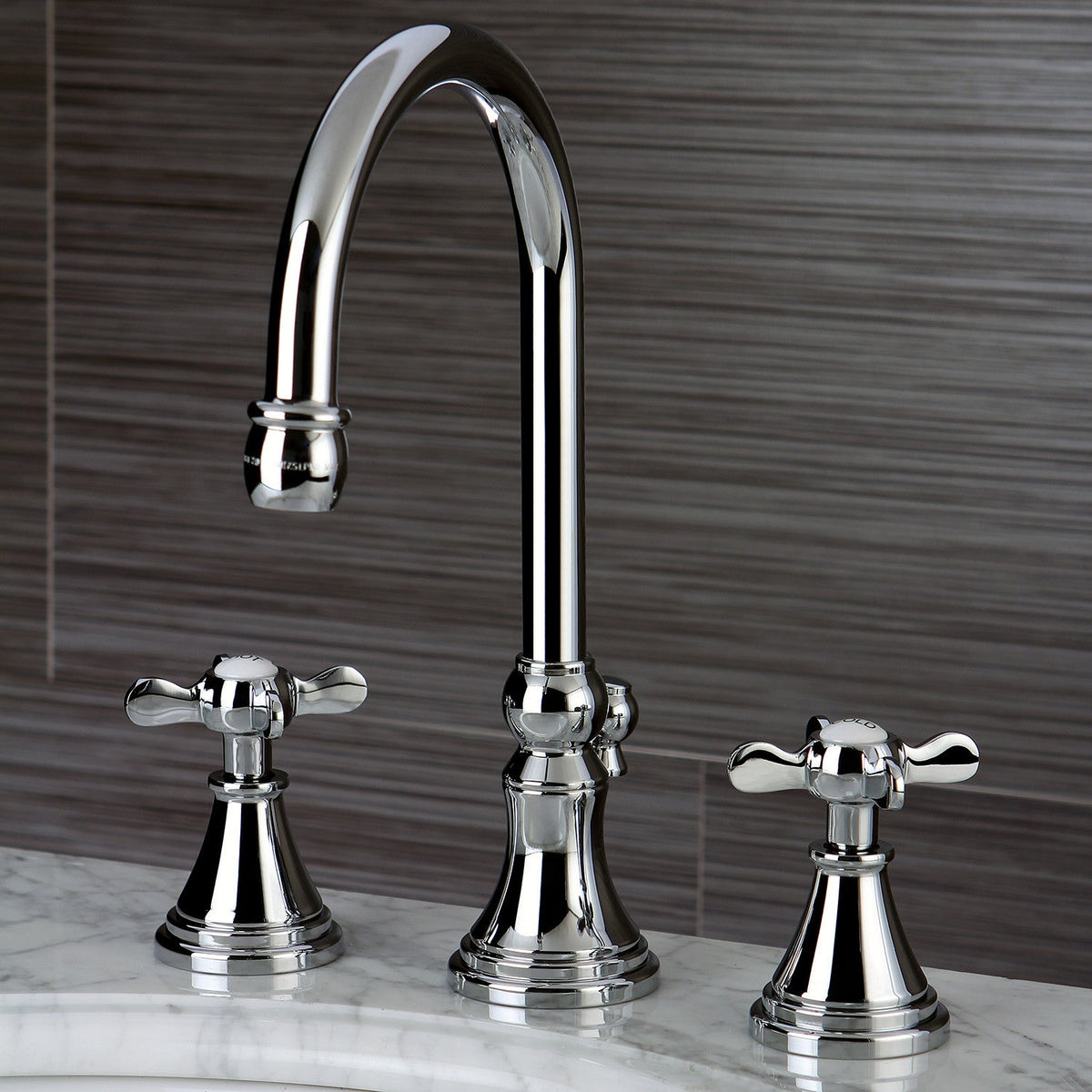 Essex Widespread Bathroom Faucet with Brass Pop-Up in Polished Chrome
