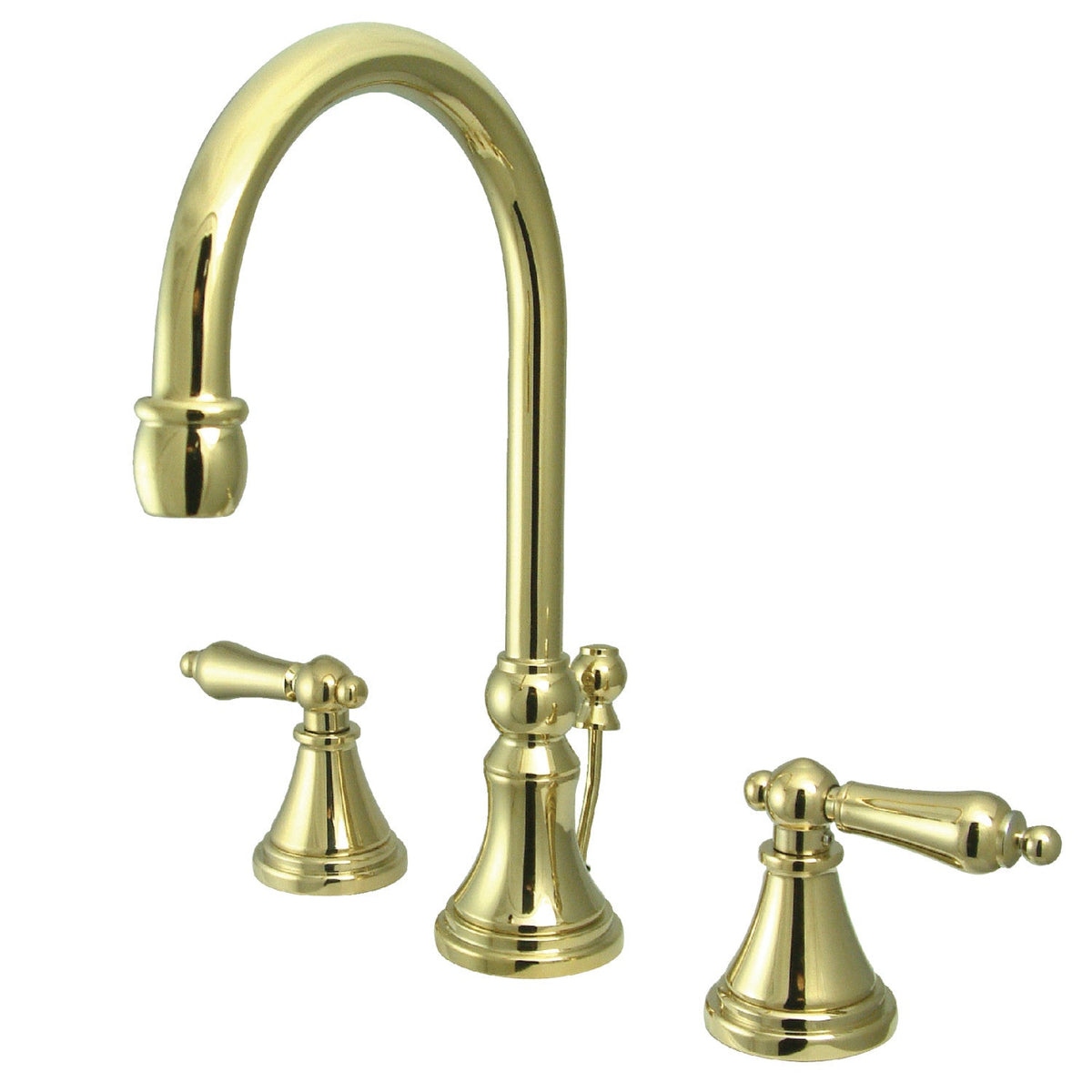 Governor Widespread Bathroom Faucet with Brass Pop-Up in Polished Brass