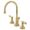 Kingston Brass Heirloom Widespread Bathroom Faucet with Brass Pop-Up, Polished Brass (KS2982BAL)