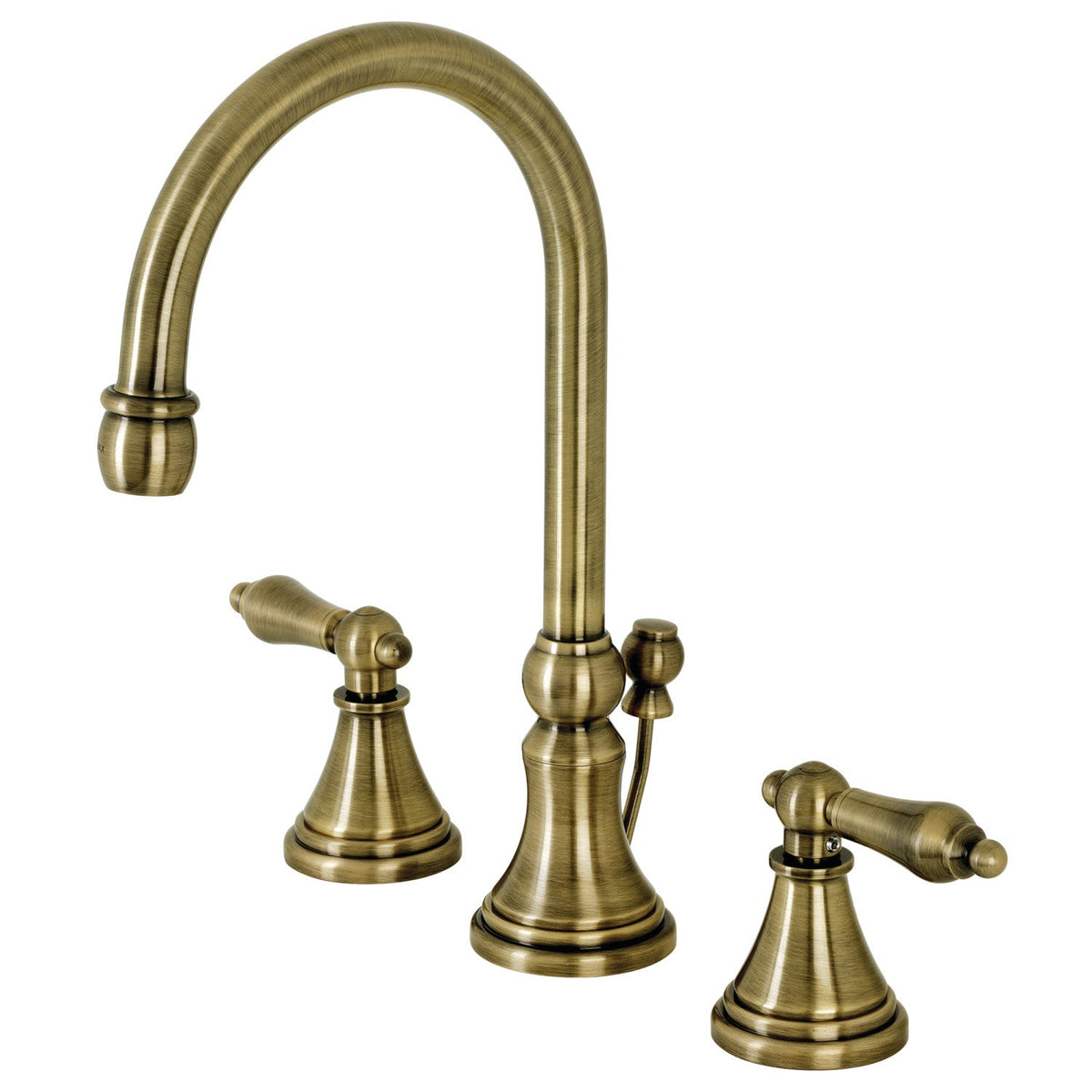 Governor Widespread Bathroom Faucet with Brass Pop-Up in Antique Brass