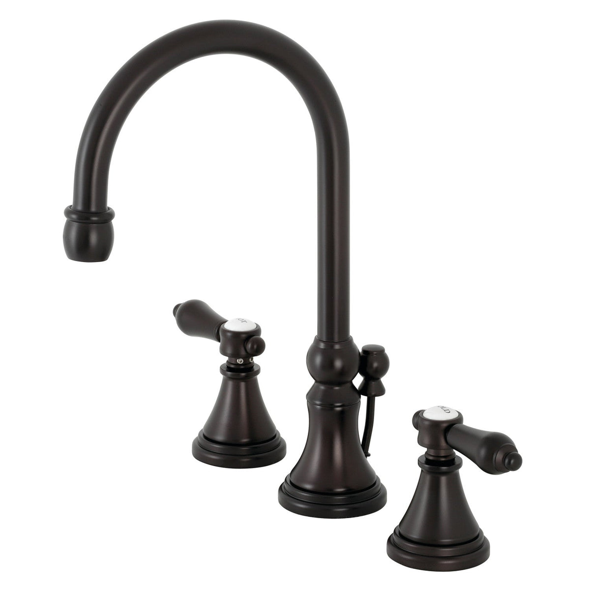 Heirloom Widespread Bathroom Faucet with Brass Pop-Up in Oil Rubbed Bronze
