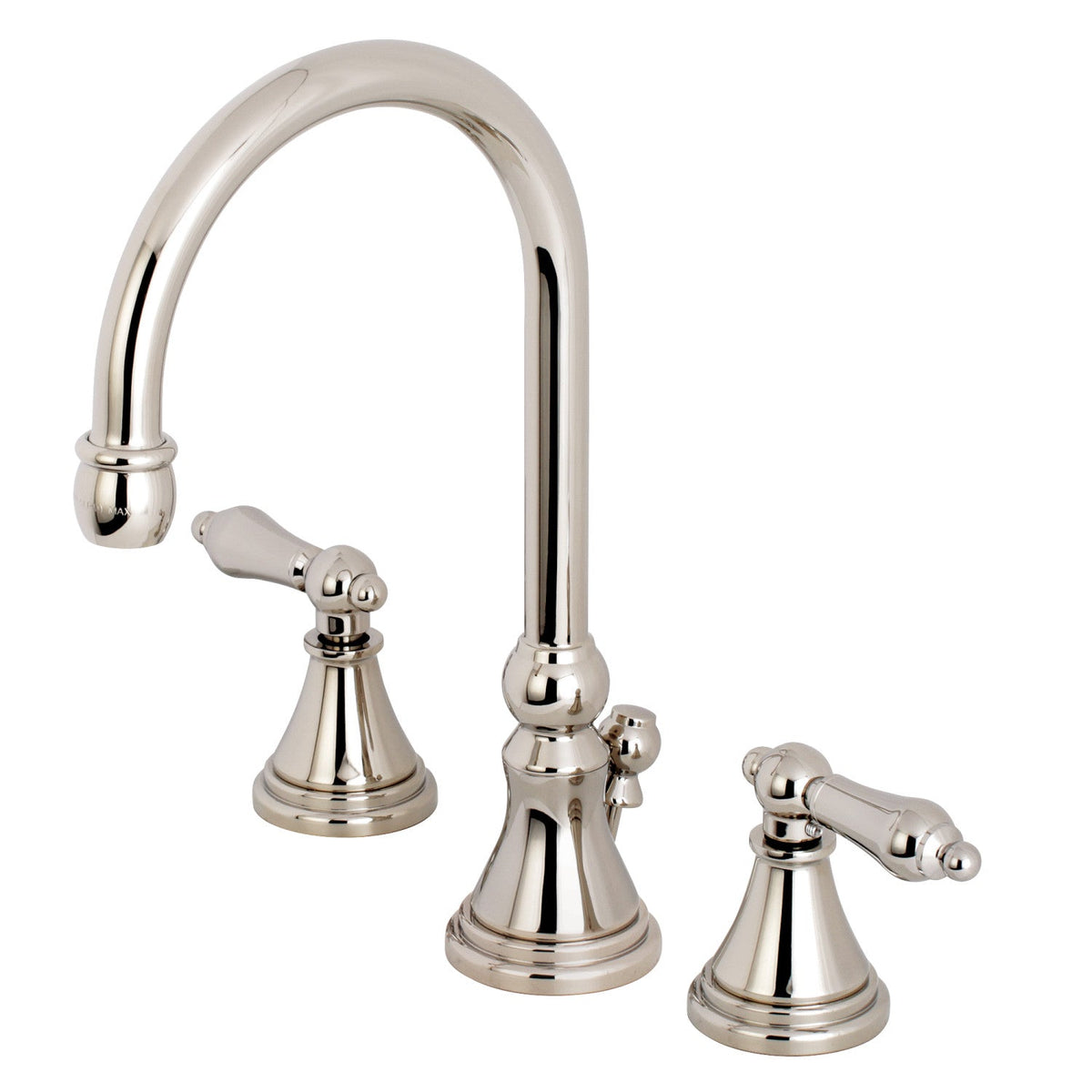 Governor Widespread Bathroom Faucet with Brass Pop-Up in Polished Nickel