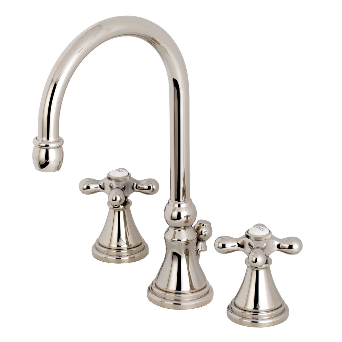 Governor Widespread Bathroom Faucet with Brass Pop-Up in Polished Nickel