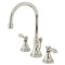 Kingston Brass Heirloom Widespread Bathroom Faucet with Brass Pop-Up, Polished Nickel (KS2986BAL)