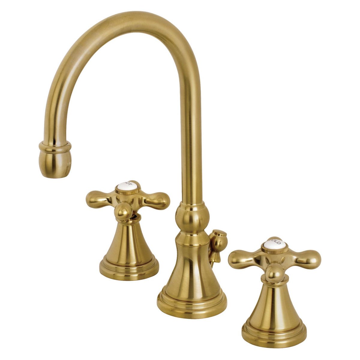 Governor Widespread Bathroom Faucet with Brass Pop-Up in Brushed Brass