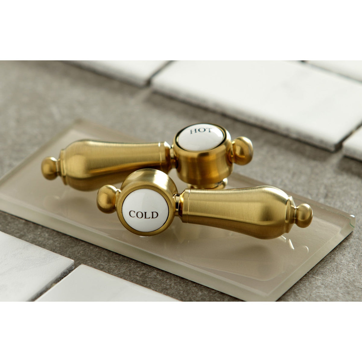 Heirloom Widespread Bathroom Faucet with Brass Pop-Up in Brushed Brass