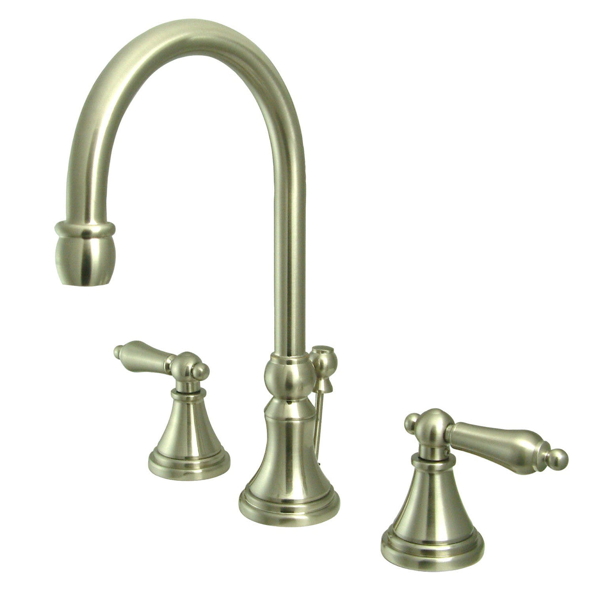 Governor Widespread Bathroom Faucet with Brass Pop-Up in Brushed Nickel