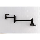 Kingston Brass Restoration Wall Mount Pot Filler Faucet, Matte Black (KS3100AL)
