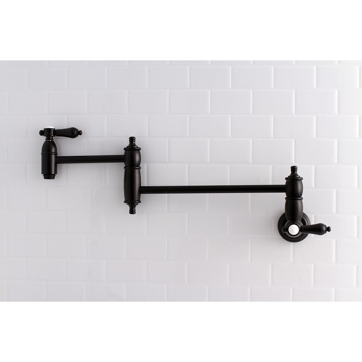 Heirloom Wall Mount Pot Filler Faucet in Matte Black