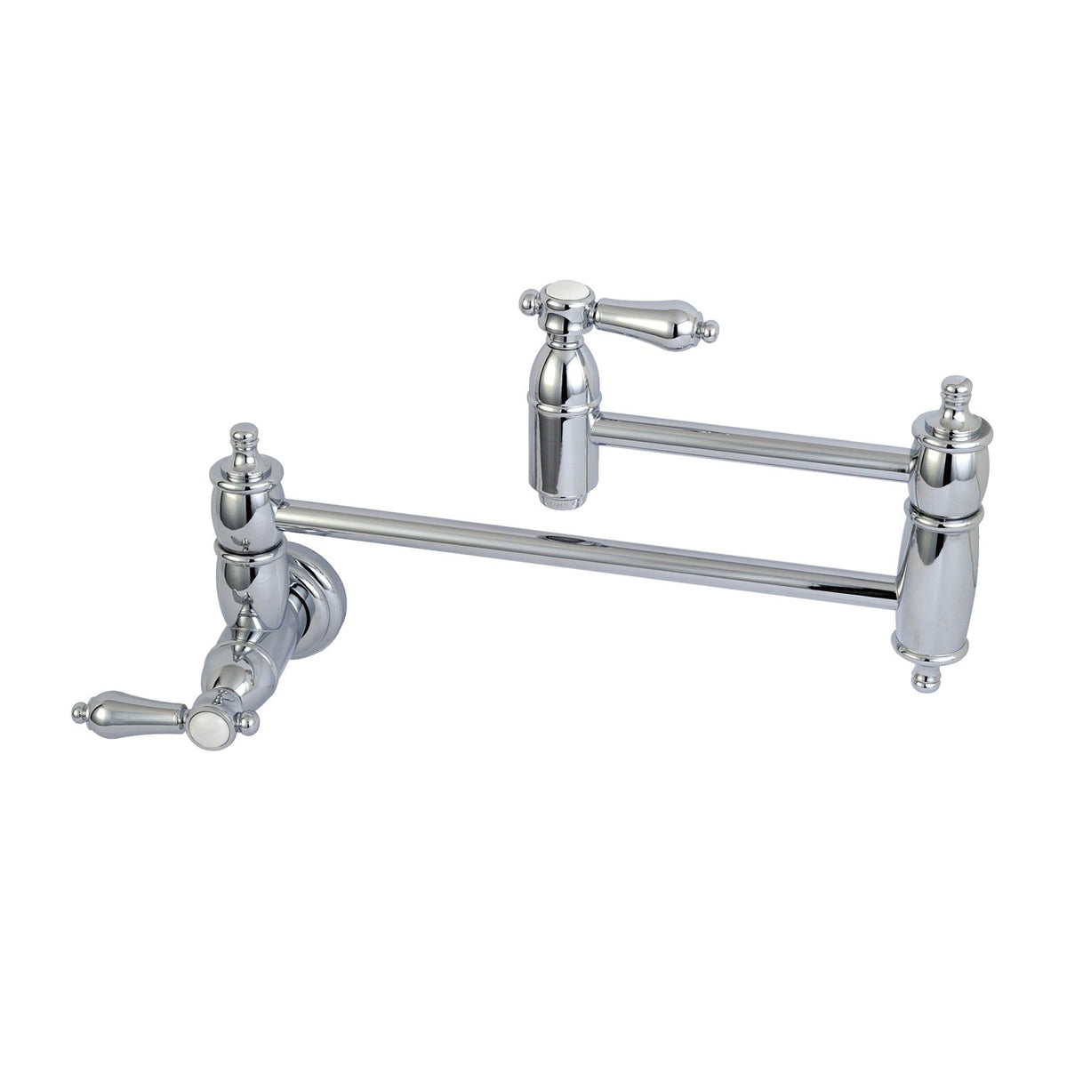 Heirloom Wall Mount Pot Filler Faucet in Polished Chrome